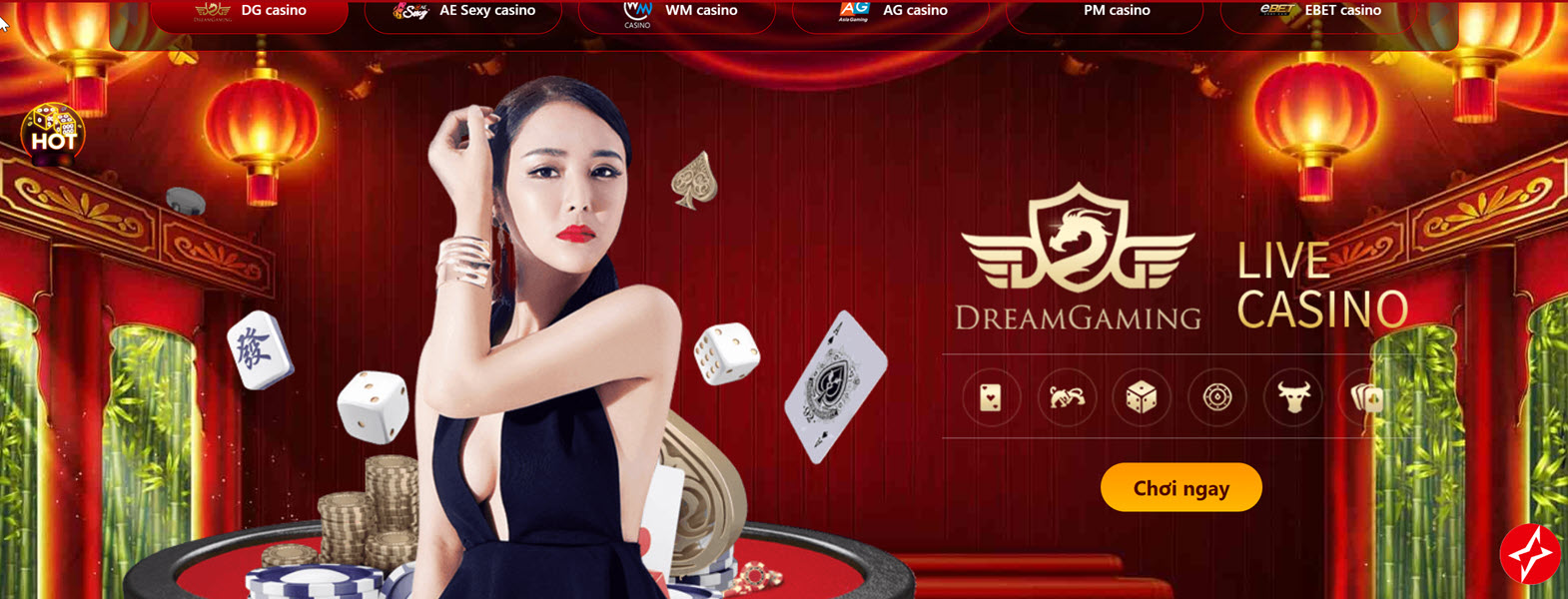 Sảnh live casino với dàn dealer cực xinh